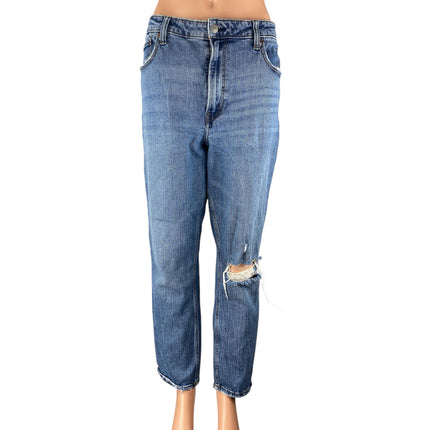 Abercrombie & Fitch High Waisted Distressed Skinny Leg Denim Jeans Pants Size 32