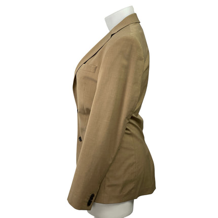 Express Women's Tan Long Sleeve Notch Lapel Pocket Blazer Coat Suit Jacket 39L