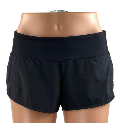 Lululemon Speed Up Black High Rise Workout Yoga Gym Athletic Running Shorts Sz 4