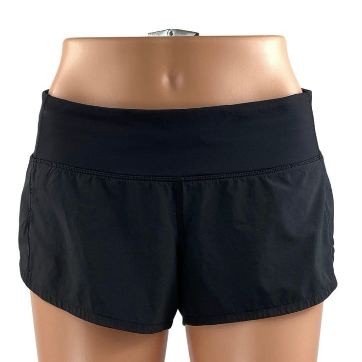 Lululemon Speed Up Black High Rise Workout Yoga Gym Athletic Running Shorts Sz 4