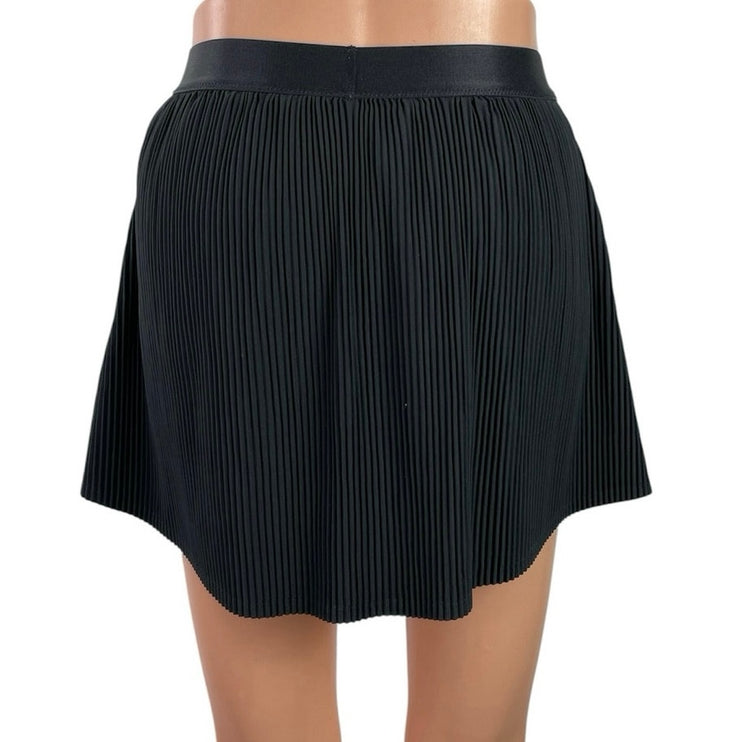 All In Motion Black Pleated Elastic Waist Tennis Golf Athletic Skirt Skort Sz L
