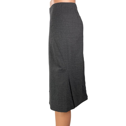 J. Crew Women's Gray Wool High Waisted Slit Knee Length Straight Pencil Skirt 10