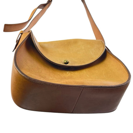 Madewell The Marfa Tan Leather Saddle Flap Crossbody Purse Handbag Size OS