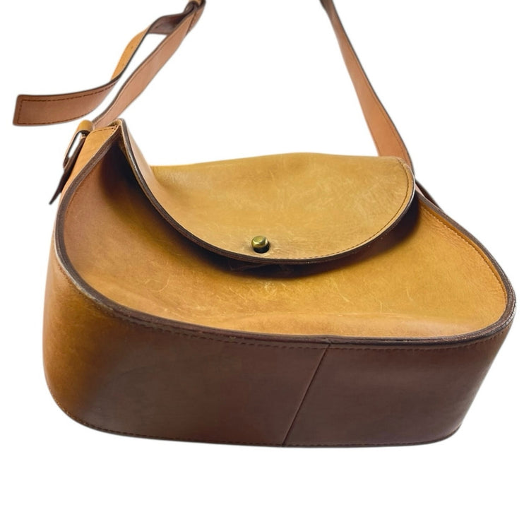 Madewell The Marfa Tan Leather Saddle Flap Crossbody Purse Handbag Size OS