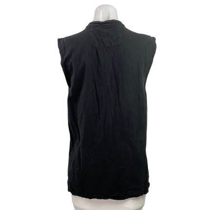 Christiano Women's Black Sleeveless Lace Up Criss Cross Blouse Top Size XS/S