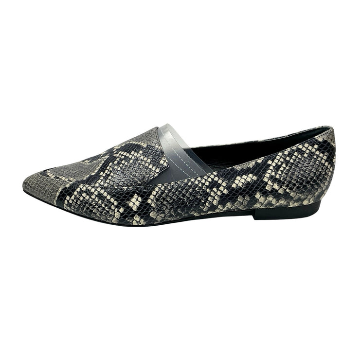 Marc Fisher Zurri Pointed Toe Snakeskin Animal Print Leather Loafer Shoes Sz 10