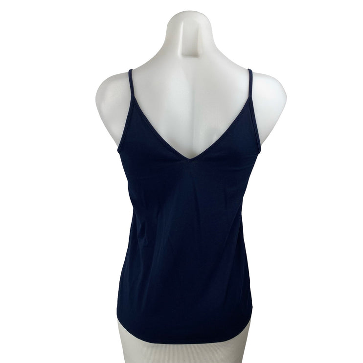 Ann Taylor LOFT Women Navy Blue V Neck Sleeveless Cami Camisole Tank Top Size M
