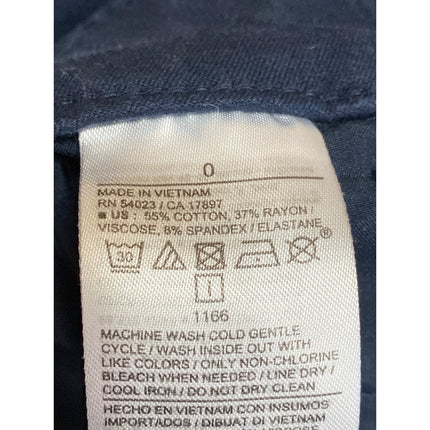 Old Navy Pixie Women's Blue High Waisted Slim Straight Trousers Pants Size 0