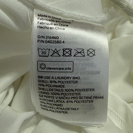 H&M White 3D Floral 3/4 Sleeve Embroidered Mesh Bridal Romper Shorts Size 2