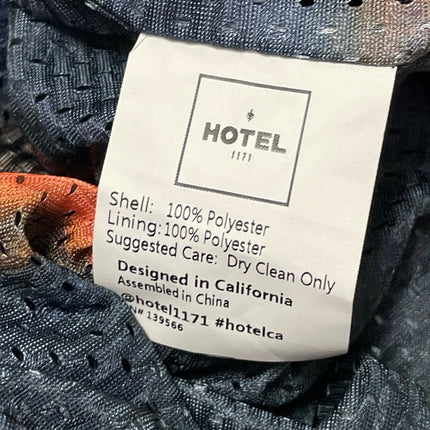 Hotel 1171 Mens Navy Blue Zip Up Long Sleeve Windbreaker Coat Bomber Jacket Sz L