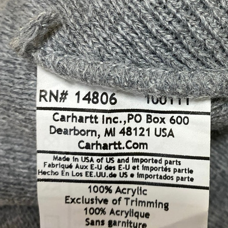 Carhartt Women's Gray Rib Knit Cuffed Snow Winter Bonnet Beanie Hat One Size