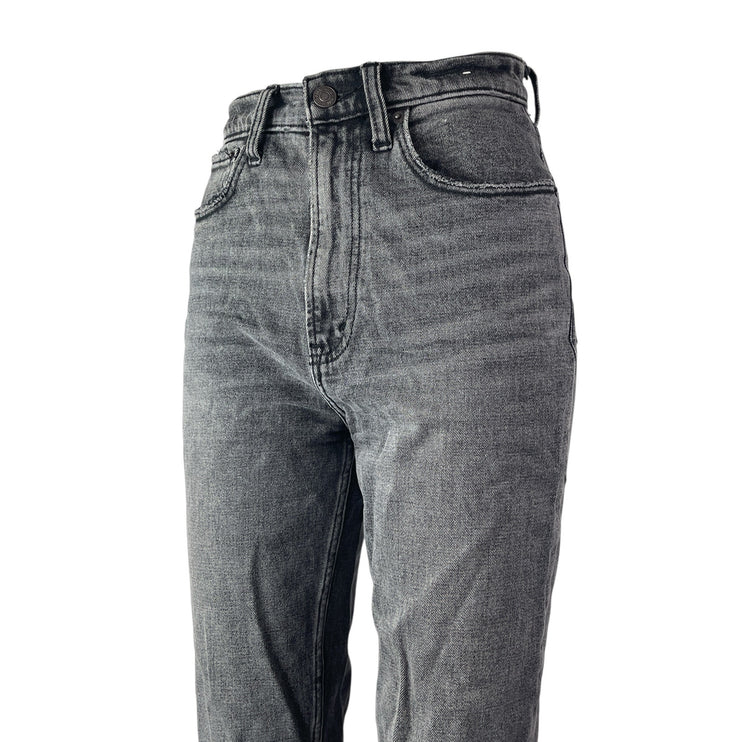 Abercrombie & Fitch The Ankle Straight Ultra High Rise Black Crop Denim Jeans 25