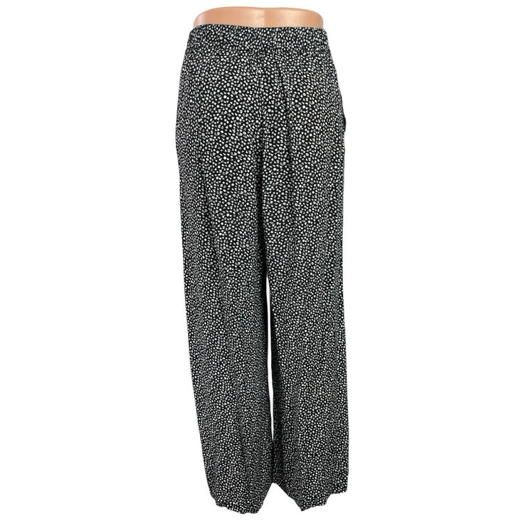 & Other Stories Women's Black White High Rise Wide Leg Trousers Pants Size 4