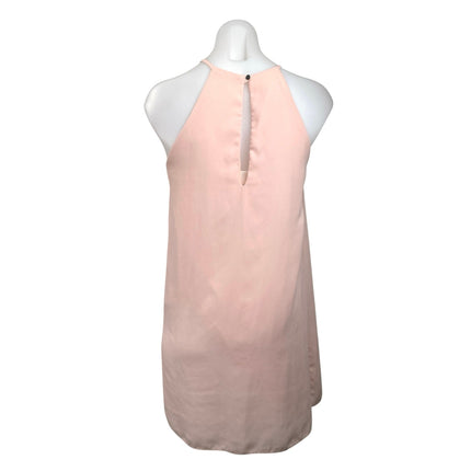 Nymphe Women's Pink Sleeveless High Neck Pleated Tank Shift Mini Dress Size S
