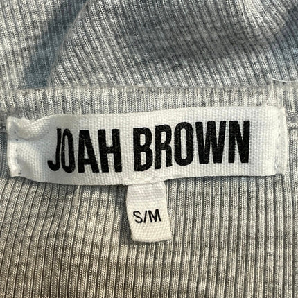 Joah Brown Women's Gray Ribbed Sleeveless Strapless Slim Tube Bandeau Top Sz S/M