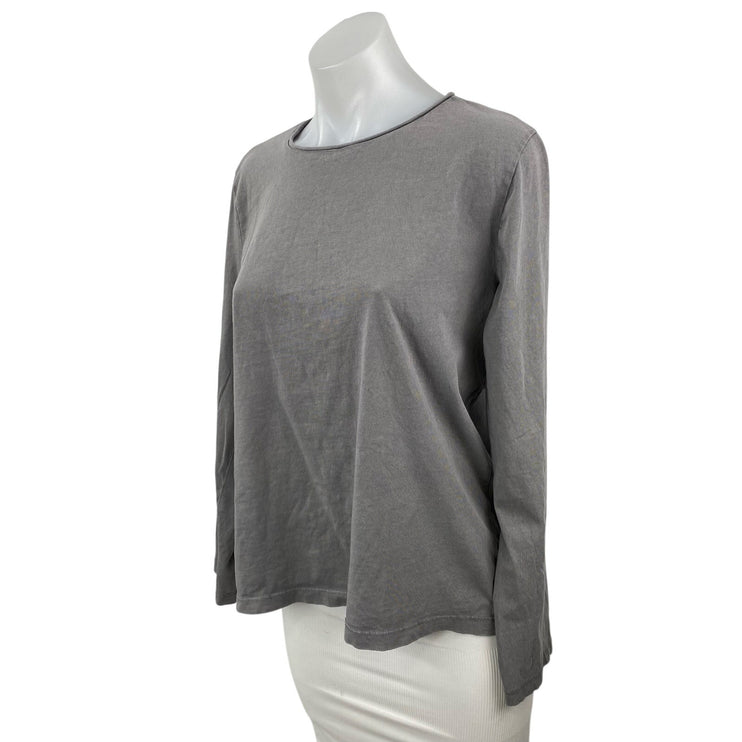 Zara Women's Gray Crew Neck Long Sleeve Casual Jersey T-Shirt Sweater Top Size L