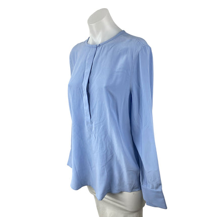 Equipment Womens Blue 100% Silk Button Front Long Sleeve Shirt Blouse Top Size S