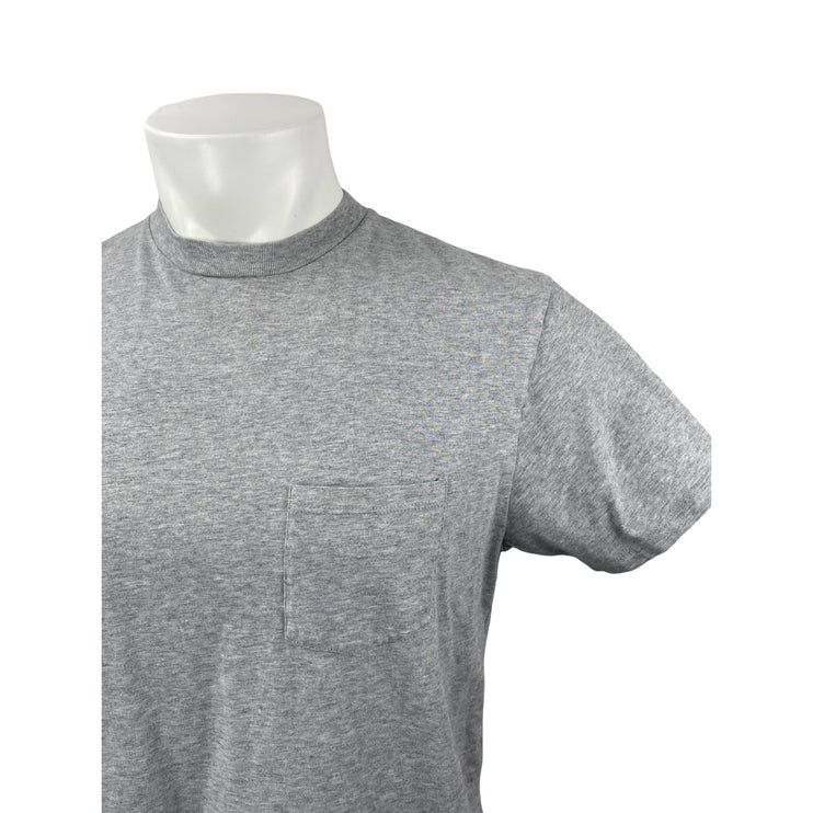 Fursac Men's Gray Heather Chest Pocket Crew Neck Short Sleeve T Shirt Tee Top L