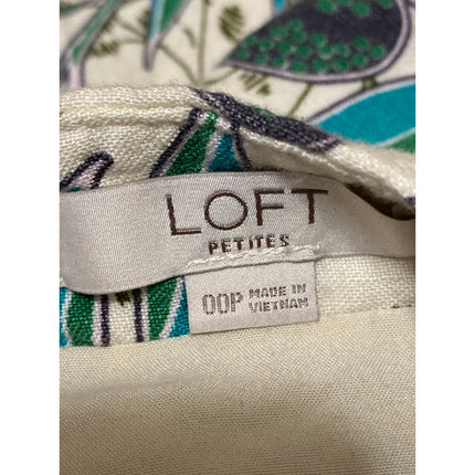 Ann Taylor LOFT Multicolor Floral Linen High Waisted Slit A Line Mini Skirt 00P