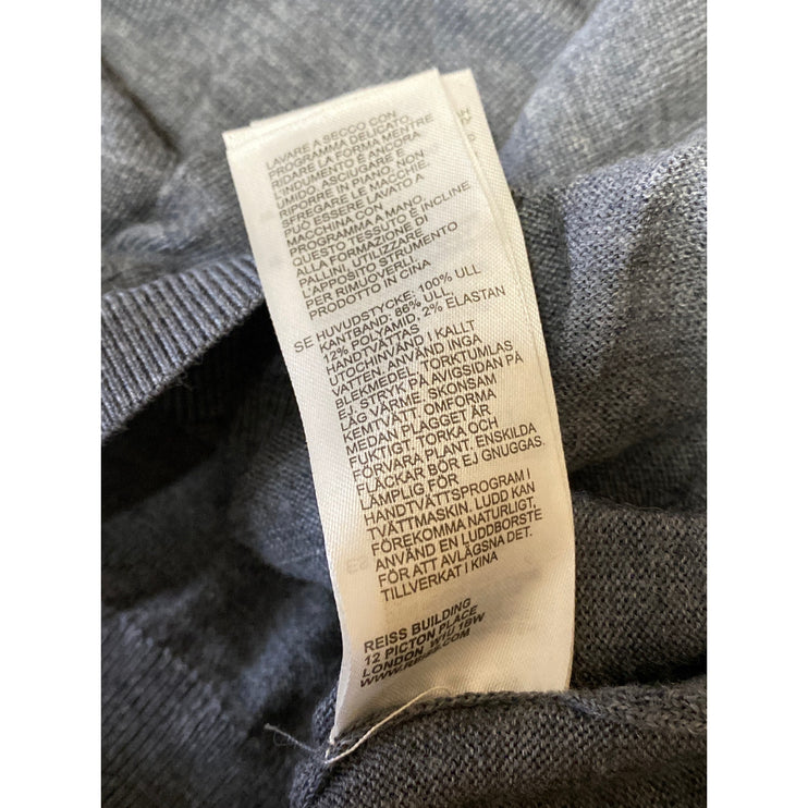 Reiss Men's Gray Turtleneck Long Sleeve 1/4 Zip Sweatshirt Sweater Top Size S