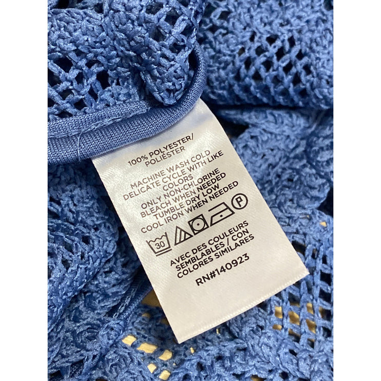 Ann Taylor LOFT Blue Daisy Floral Crochet Lace Sleeveless Crop Tank Top Size S