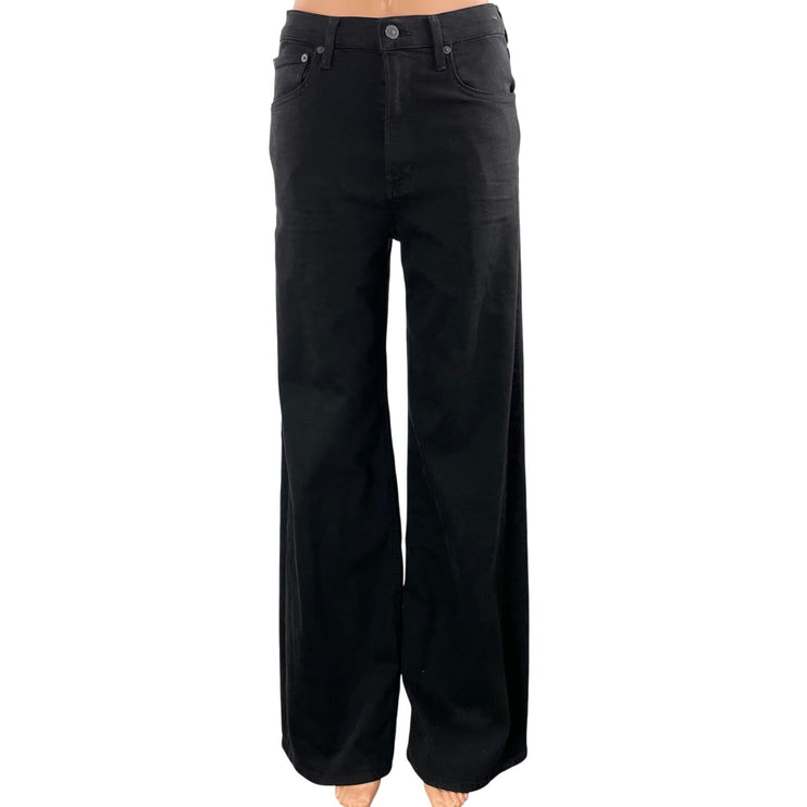Citizens of Humanity Women's Black High Rise Wide Leg Baggy Denim Jeans Size 27
