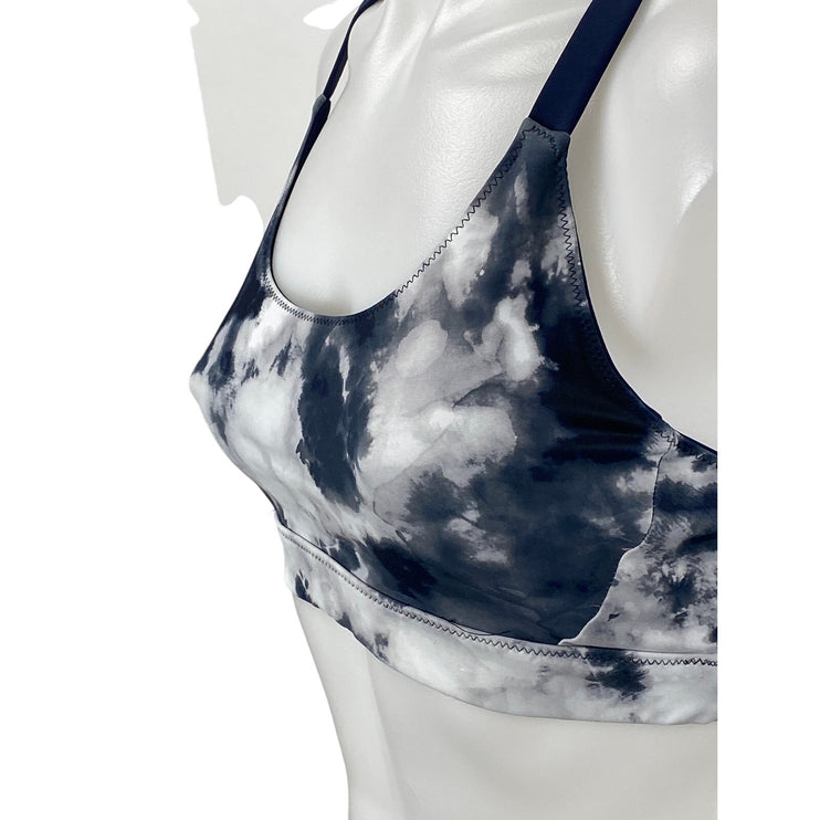 SoulCycle Blue Tie Dye Crossback Yoga Workout Athletic Sports Bra Crop Top Sz S