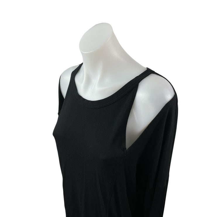 LNA Ashley Jane Cold Shoulder Crew Neck Long Sleeve Slim T-Shirt Blouse Top Sz S