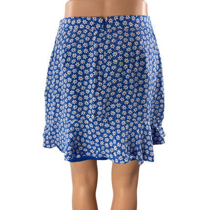 Madewell Women's Blue Floral Daisy Ruffle High Waist Pencil Mini Skirt Size 00