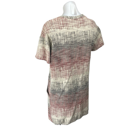 Zara Women's Multicolor Knit Short Sleeve Mini Shift Shirt Tunic Sweater Dress S