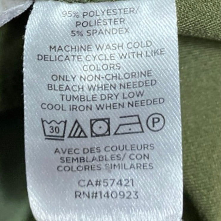 Ann Taylor LOFT Women's Green Straight Wide Leg High Waist Trousers Dress Pants S