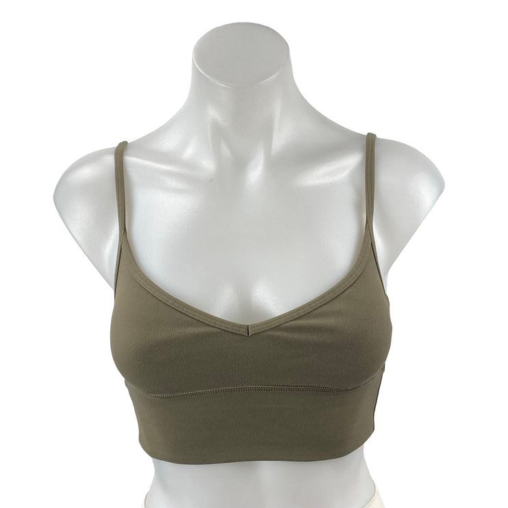 Lululemon Women's Green Yoga Workout Running Athletic Sports Bra Crop Top Size 2