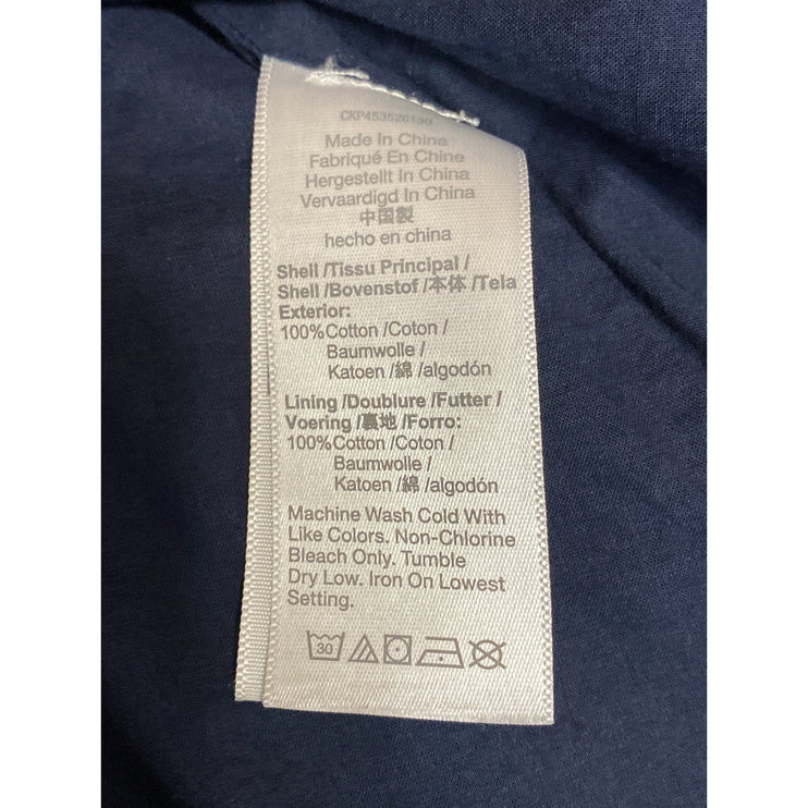 Madewell Blue Floral Square Neck Half Sleeve Tiered Mini Flare A-Line Dress Sz 2