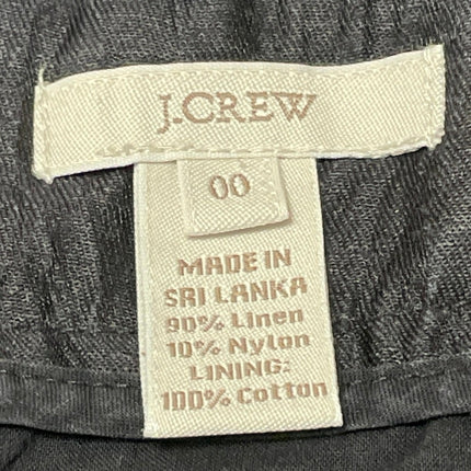 J.Crew Womens Black Linen Pleated Elastic Waist Pockets Paperbag Mini Skirts 00