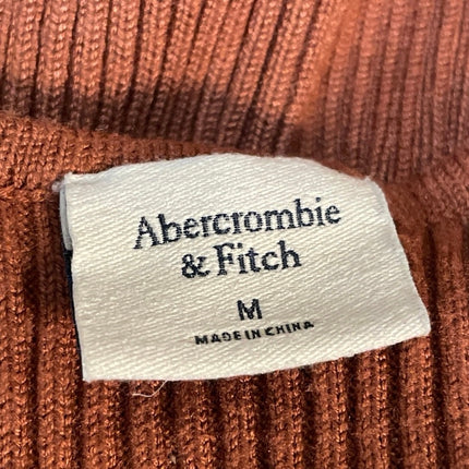 Abercrombie & Fitch Brown Ribbed Knit Square Neck Thong Bodysuit Top Size M