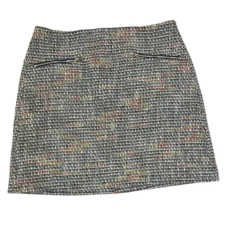 Ann Taylor Loft Multicolor Tweed Metallic High Waisted A Line Mini Skirt Size 10