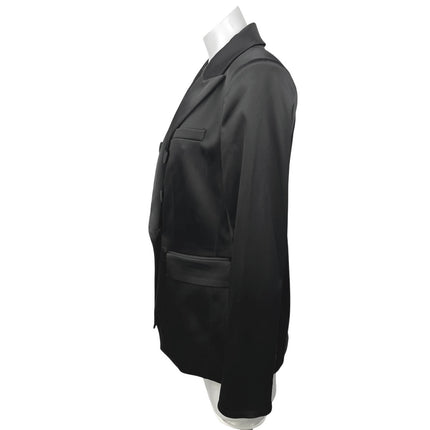 NEW Veronica Beard Miller Dickey Black Satin Double Breasted Blazer Jacket Sz 8