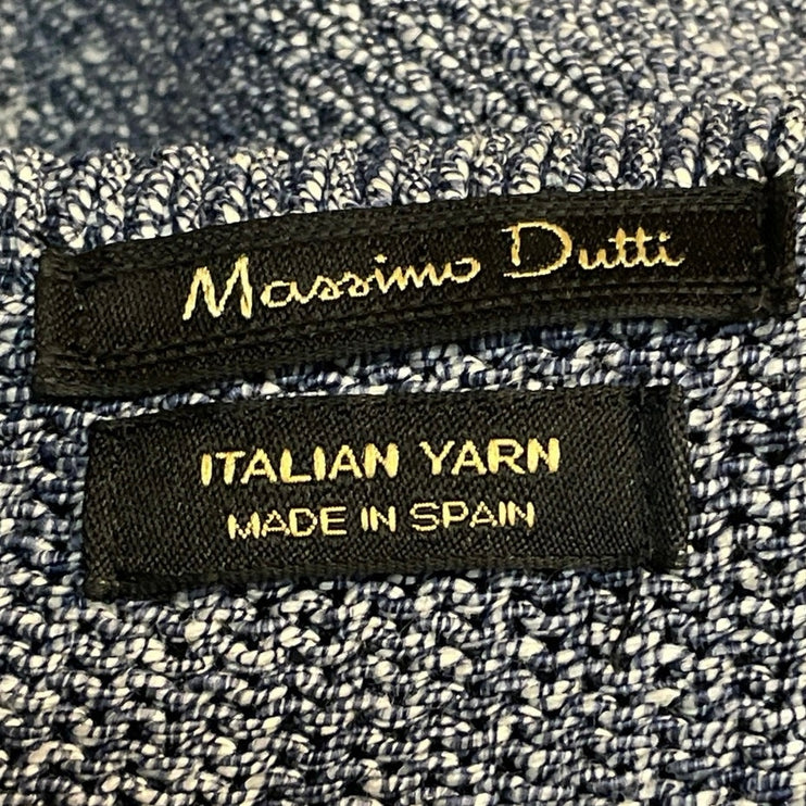 Massimo Dutti Women's Blue Gray Knit Button Long Sleeve Cardigan Sweater Top XL