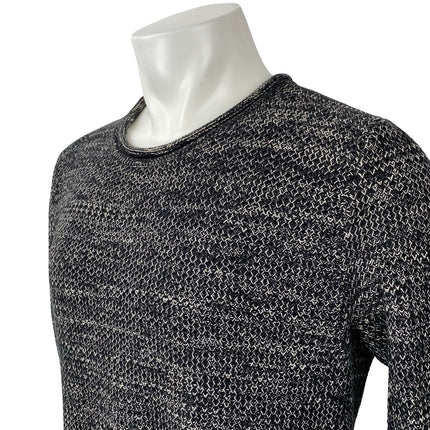 O'Hanlon Mills Men's Black Heather Long Sleeve Crew Neck Knit Sweater Top Size M
