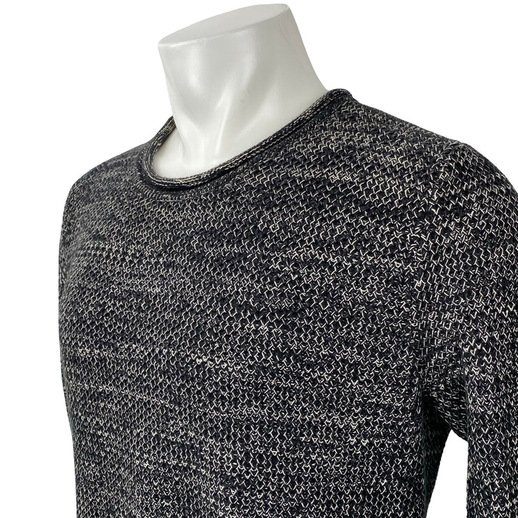 O'Hanlon Mills Men's Black Heather Long Sleeve Crew Neck Knit Sweater Top Size M