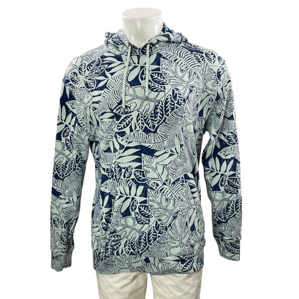 J.Crew Men's Blue Long Sleeves Tropical Print Hoodie Hooded Sweatshirt Top Sz MT