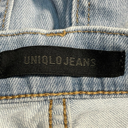Uniqlo Women's Blue High Rise Distressed Light Wash Straight Denim Jeans Size 26