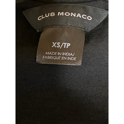 Club Monaco Women's Black Short Sleeve V Neck Basic T Shirt Tee Top Size XS