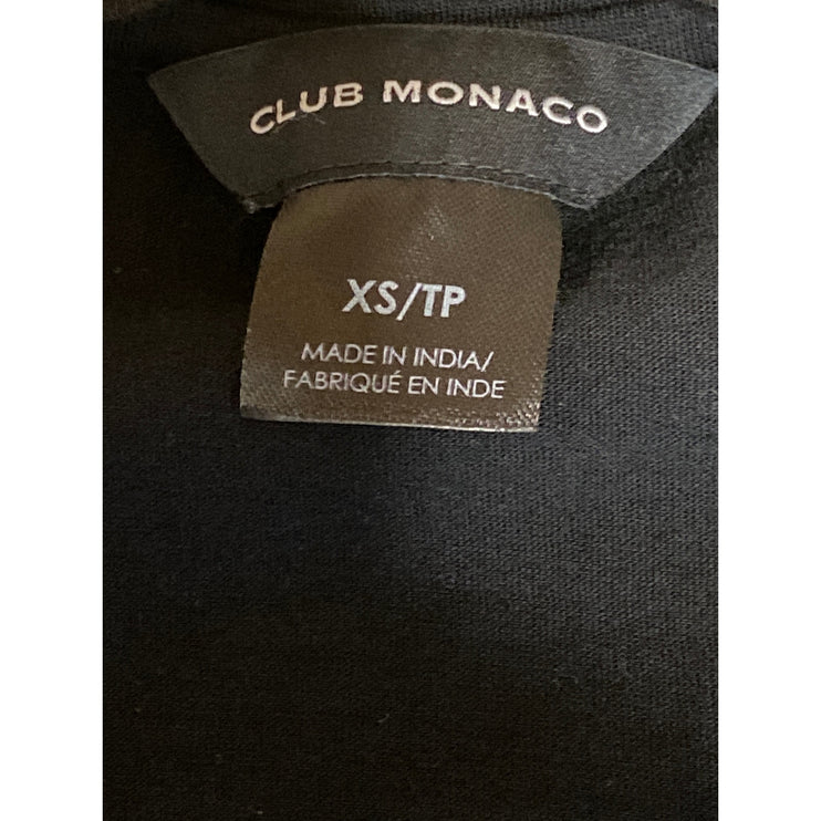 Club Monaco Women's Black Short Sleeve V Neck Basic T Shirt Tee Top Size XS