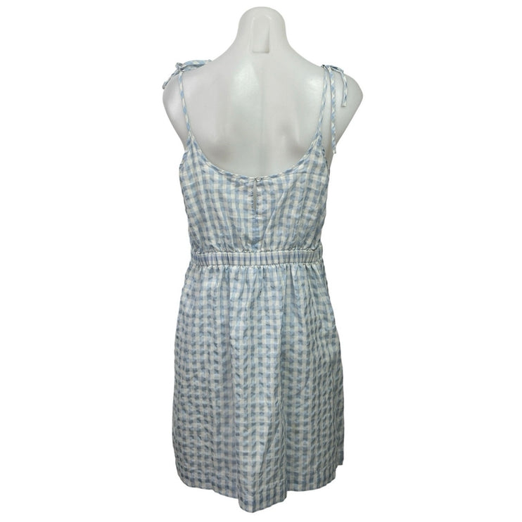 J.Crew Gingham Plaid Check Sleeveless Mini Cami Tank Flare A-Line Sun Dress Sz 8