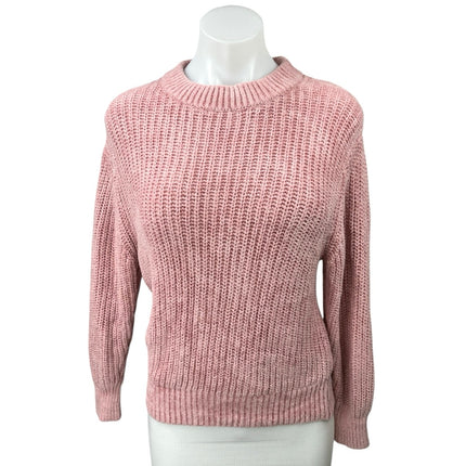 Aritzia Wilfred Women's Pink Waffle Knit Mock Neck Pullover Sweater Top Size S