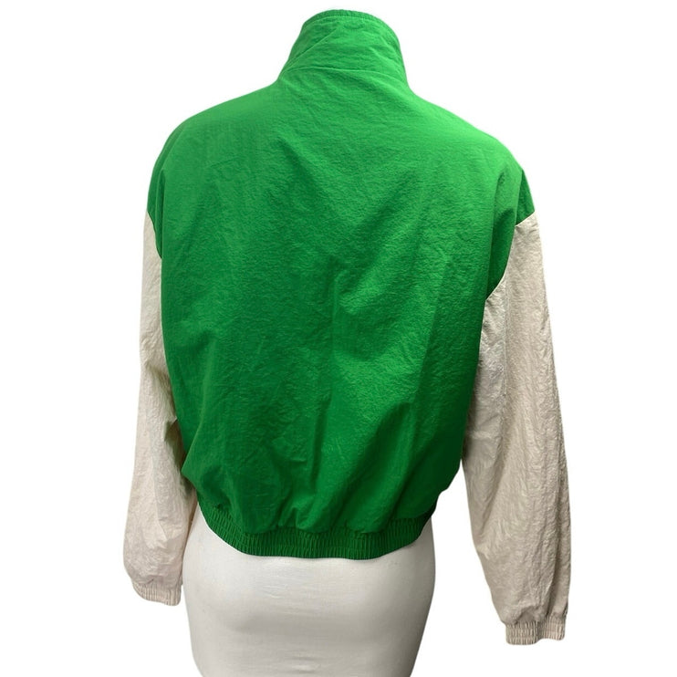 Recreational Habit Green Full Zip High Neck Long Sleeve Windbreaker Jacket Sz S