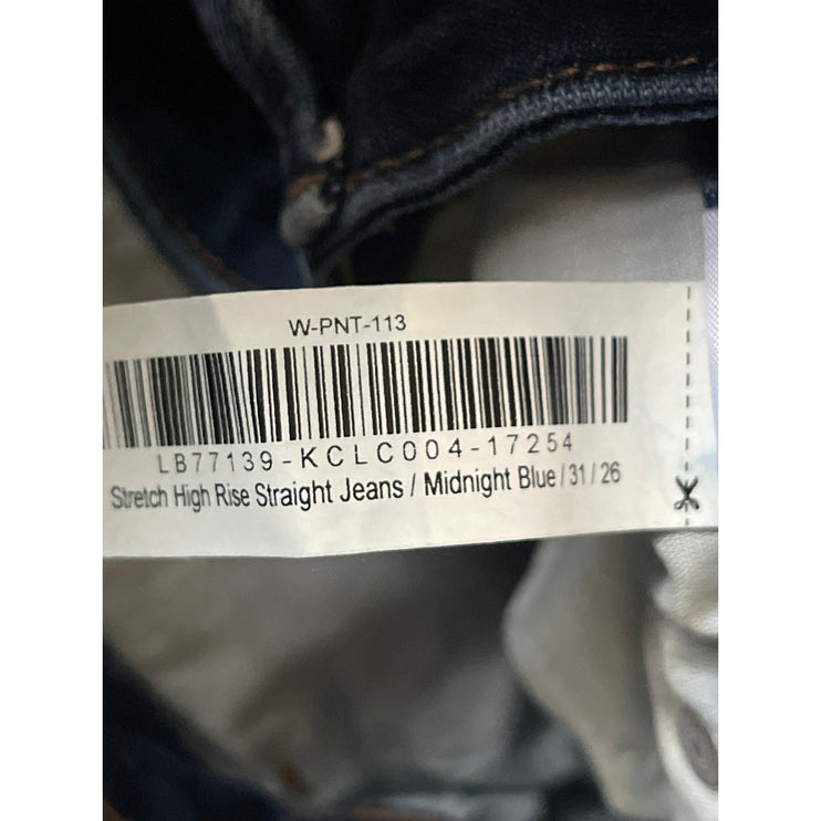 Quince Women's Blue High Rise Capri Baggy Straight Wide Leg Denim Jeans Pants 31