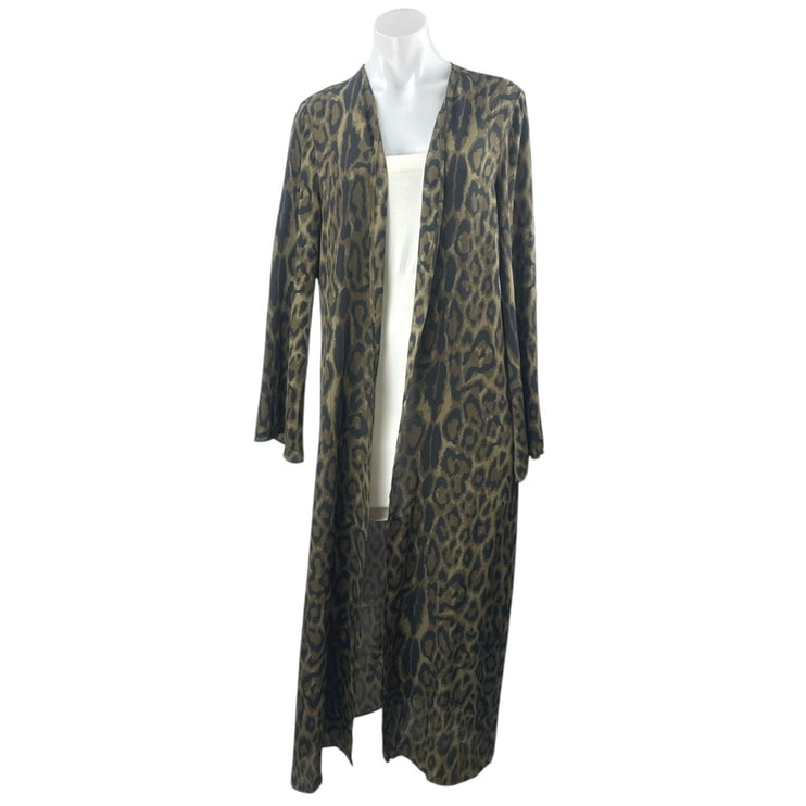 NEW BuddyLove Bearcat Jamie Duster Leopard Long Sleeve Open Front Cardigan Top S