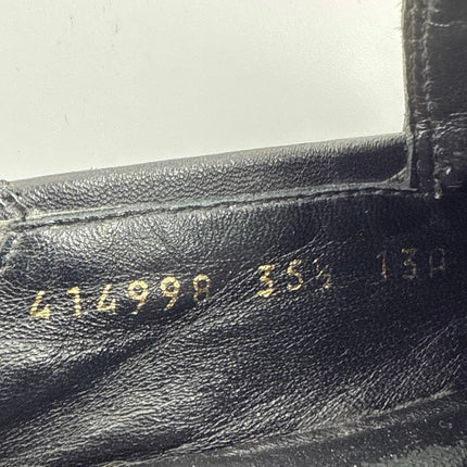 Gucci Women's Black Leather Horsebit Accent Slip On Loafers Flats 35 1/2 US 4.5